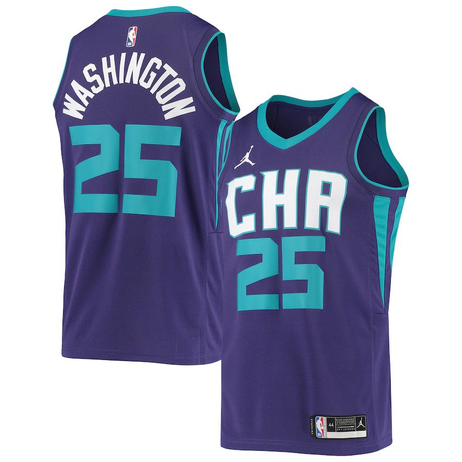 Men Charlotte Hornets 25 PJ Washington Jr Jordan Brand Purple Swingman NBA Jersey